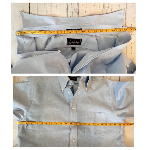 NWT The Narrow Company Wrinkle Free Oxford 16. 32/33 Men’s Shirt Light Blue - Picture 5 of 8
